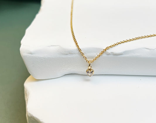 Collier Cœur Délicat avec Zircon - Or 14K Gold Filled