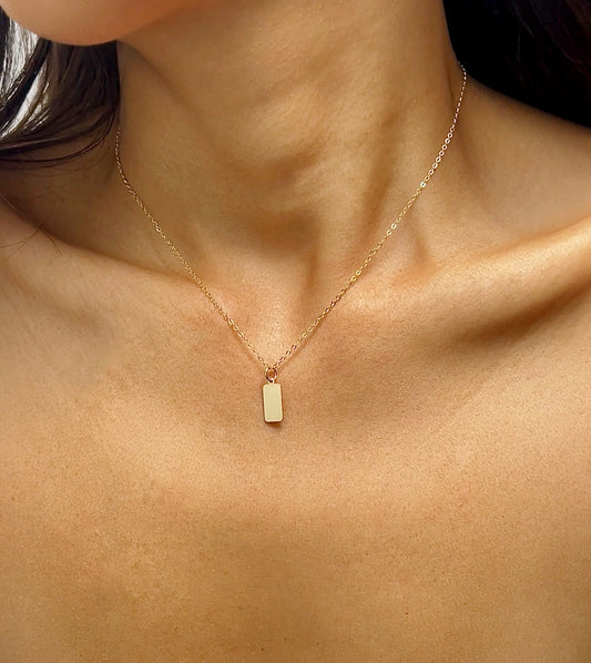 Collier Plaque Initiale - Or 14K Gold Filled