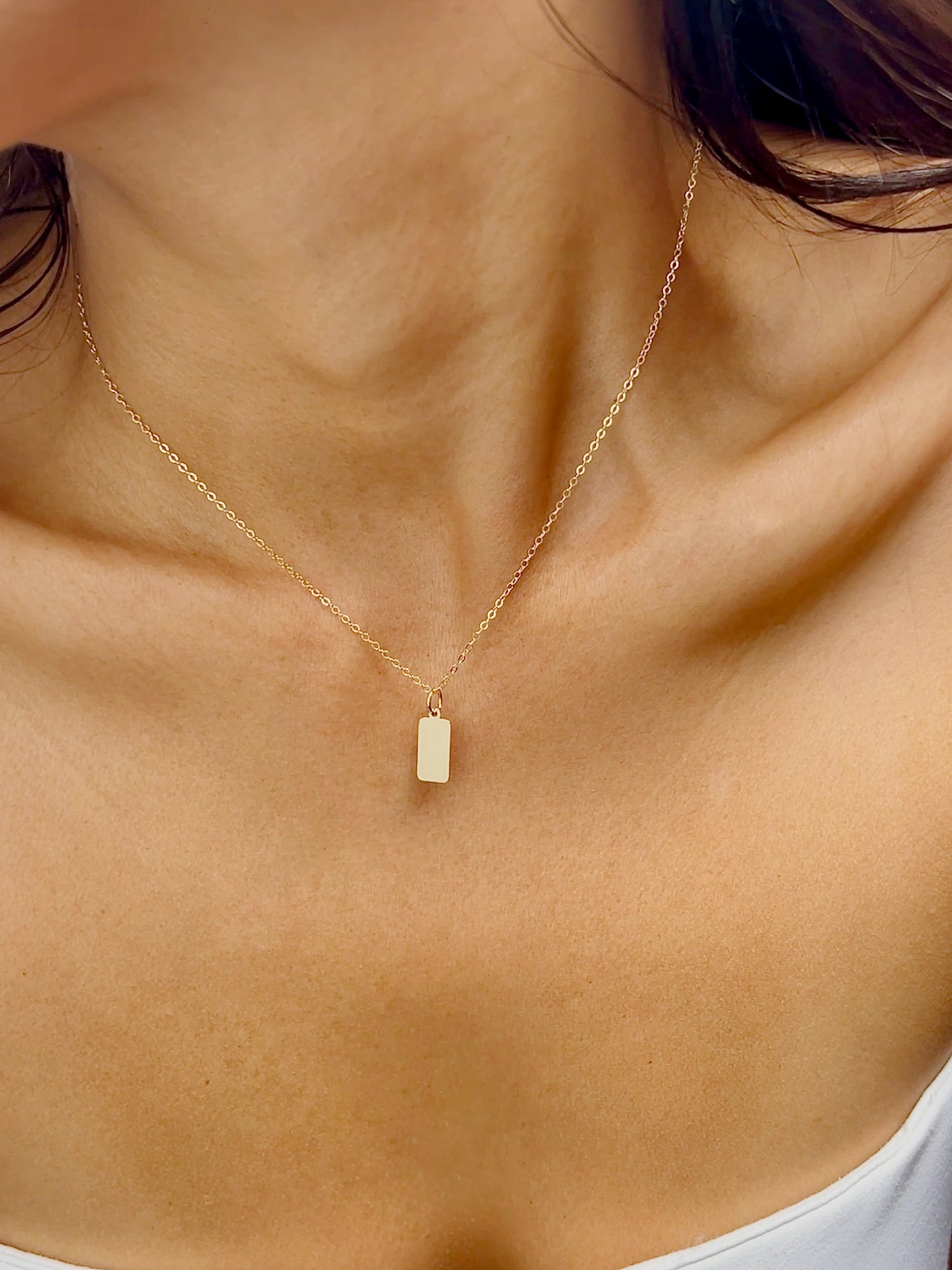 Collier Plaque Initiale - Or 14K Gold Filled